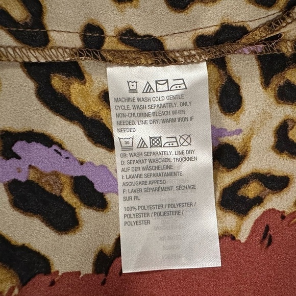 Bob Mackie Cheetah Stripe Woven Open Cardigan Camel/Spice Wearable Art Sz XL - Picture 8 of 9